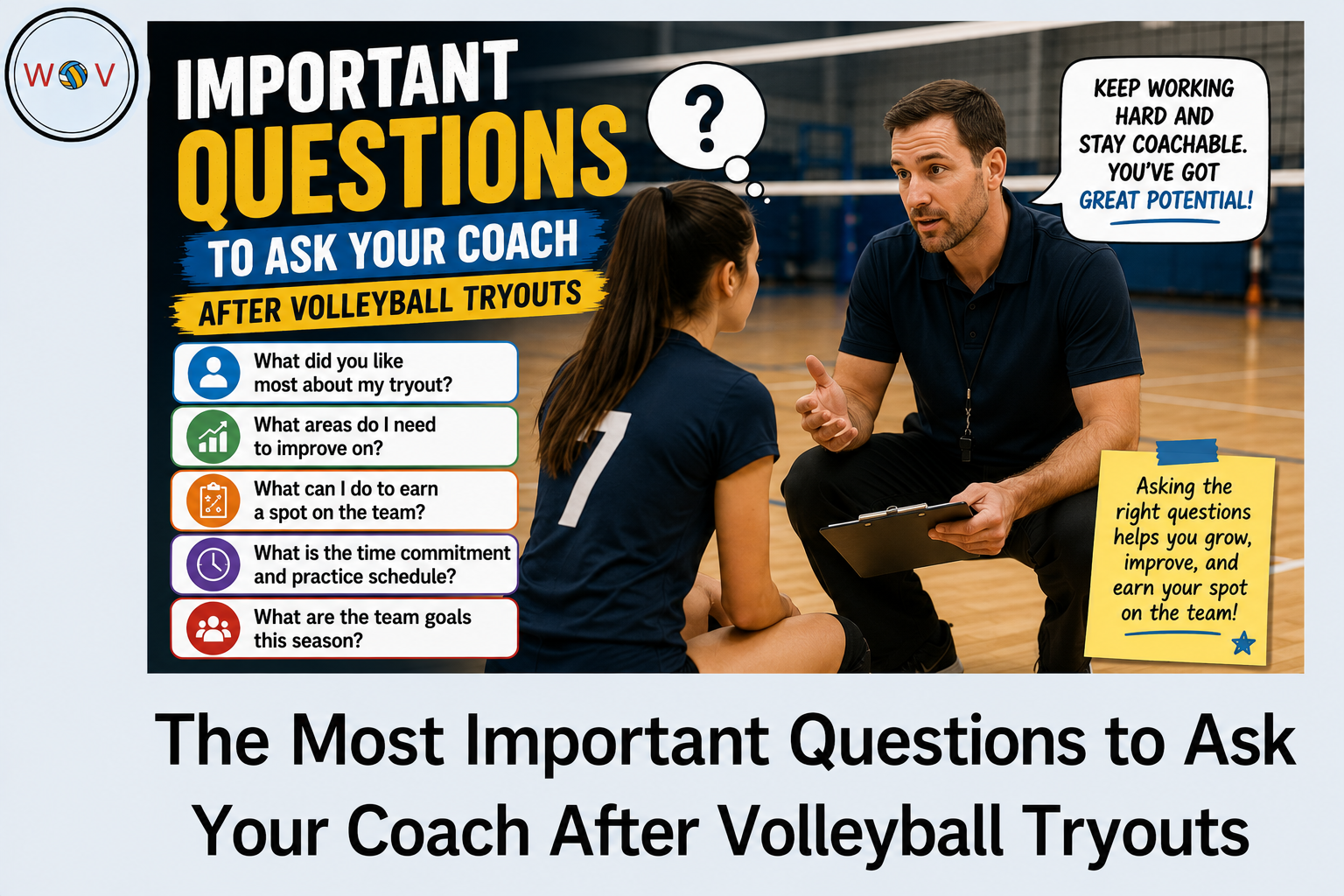 Questions to Ask Your Coach After Volleyball Tryouts